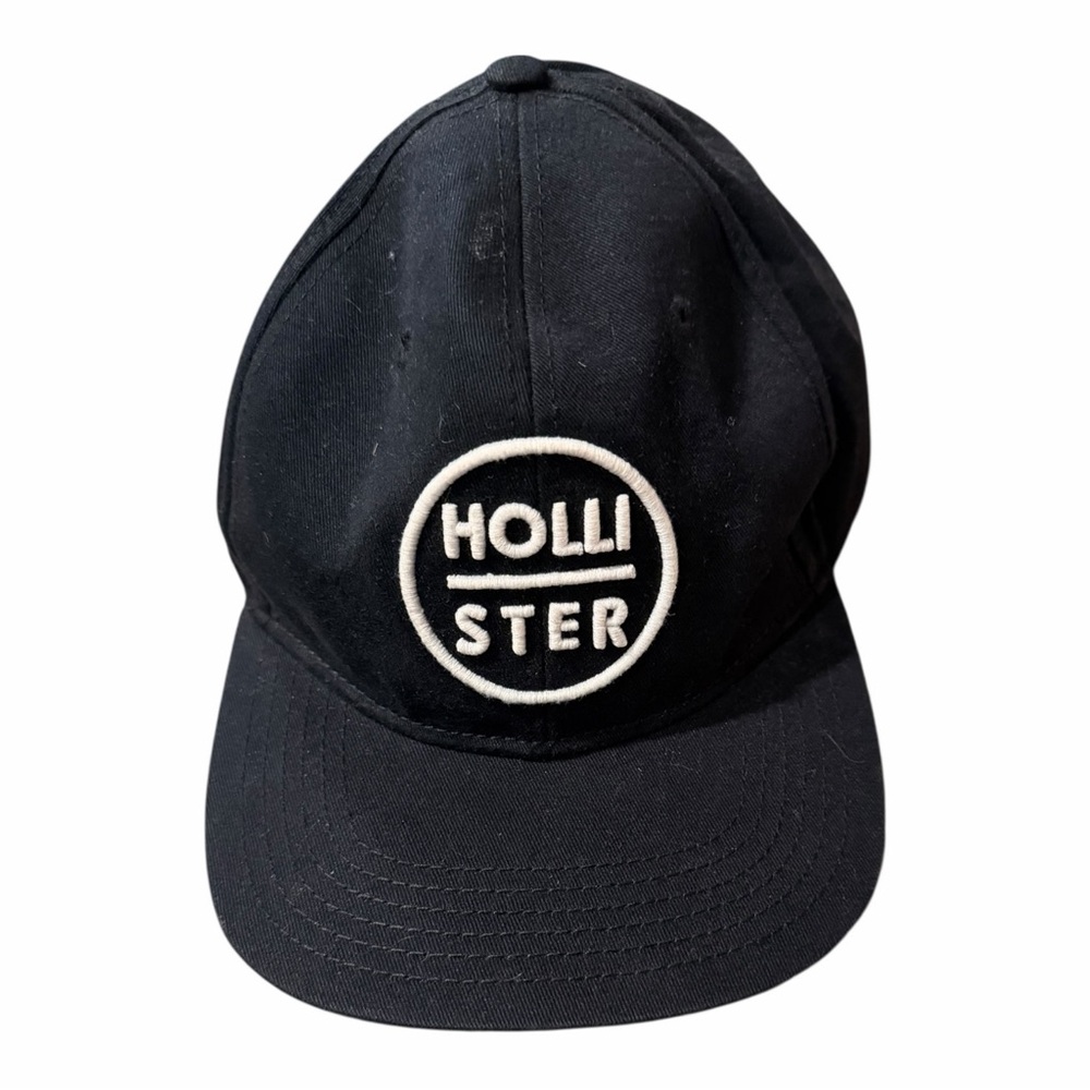 Hollister Black Baseball Cap Club Cali Logo Hat B46 - Picture 2 of 5